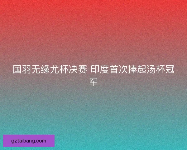 国羽无缘尤杯决赛 印度首次捧起汤杯冠军